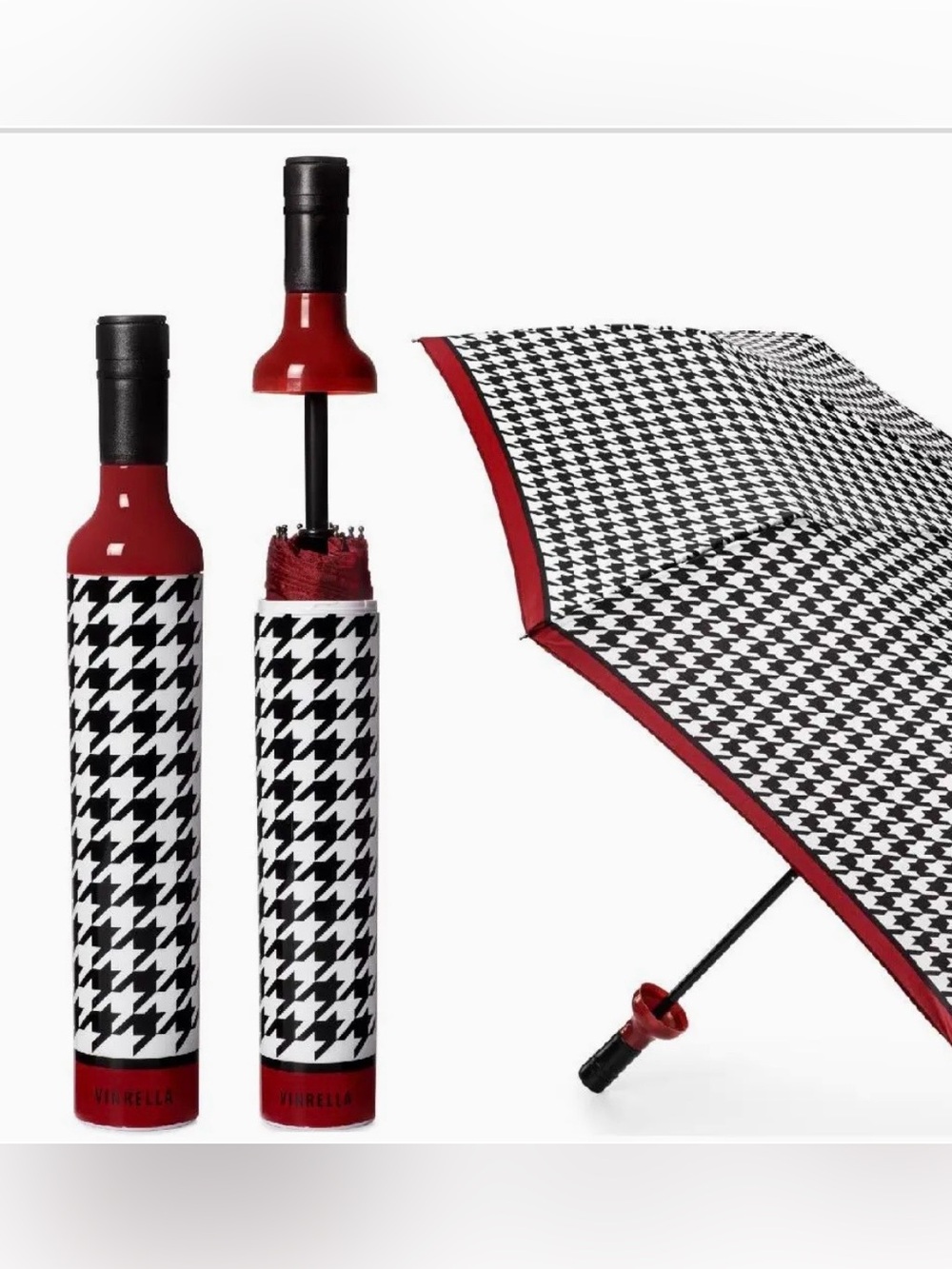 Vinrella Houndstooth Bottle Full-size Umbrella